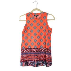 💖 Ann Taylor CaprAmy Byer Orange Multicolor Geometric Tank Style Dress Size 14